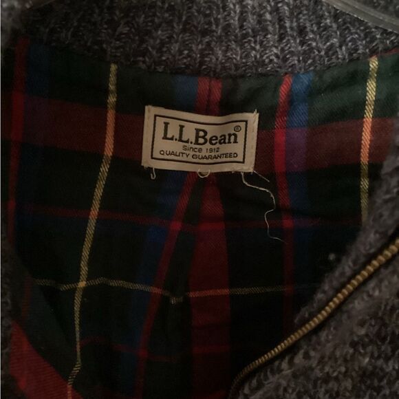 LL BEAN MENS NAUTICAL NAVY CLASSIC RAGG FLANNEL LINED FULL ZIP SWEATER CARDIGAN - Picture 6 of 8